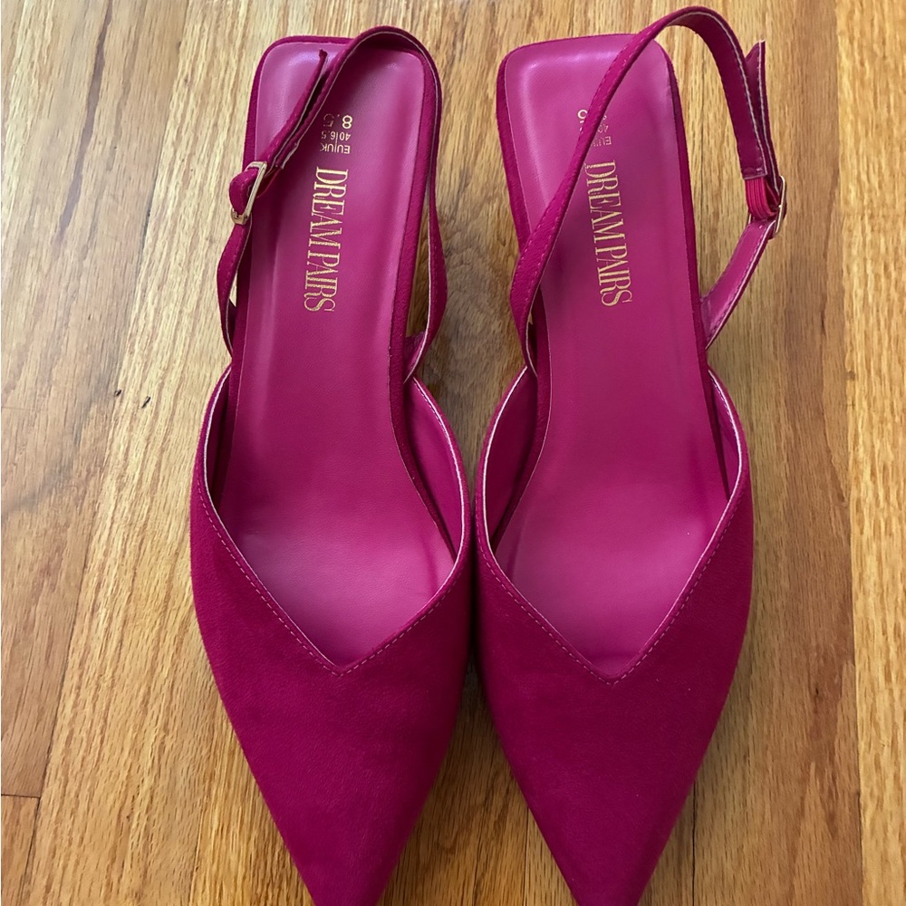 Dream Pairs Women's Fuchsia Slingback Heels